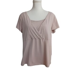 H&M MAMA Soft Pink Womens Nursing Maternity Post Pregnancy Motherhood Top Blouse
